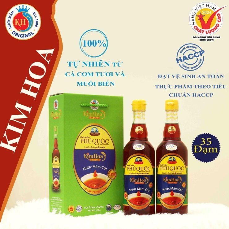 nuoc mam phu quoc kim hoa 35 do dam hop 2 chai 520ml