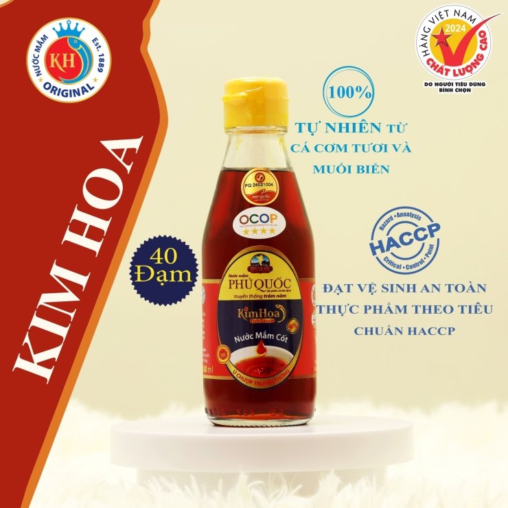 nuoc mam phu quoc kim hoa 40 do dam chai 180ml