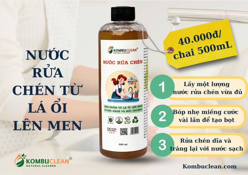 nuoc rua chen sinh hoc 1l kombuclean
